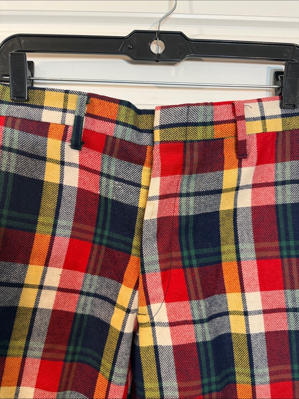 Vintage Spotwood Red Tartan Plaid Wool Pants see measurements no size tag - Picture 3 of 11
